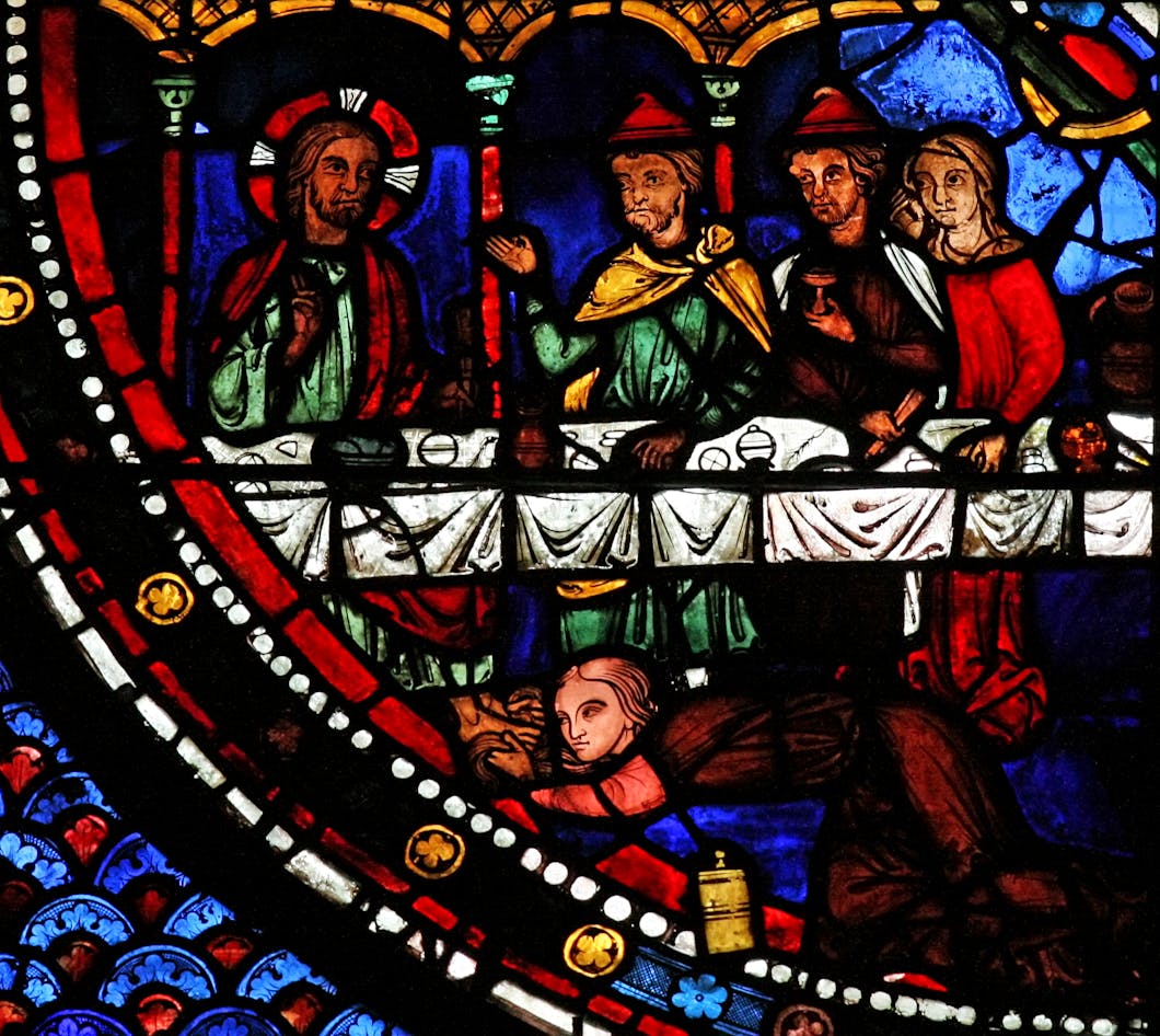 Mary Magdalene Window: 4: Mary Magdalene Anoints Jesus' Feet