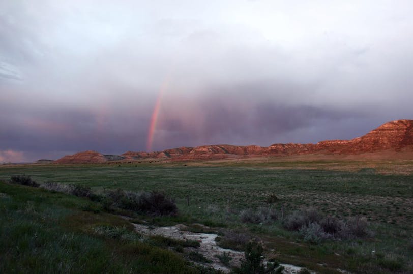 sunset rainbow