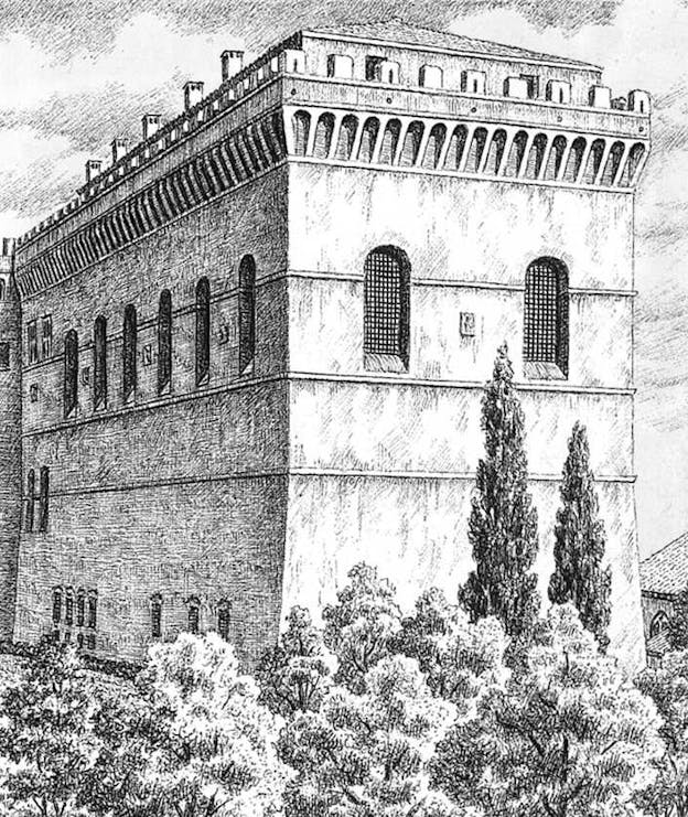 Original Exterior of Sistine Chapel Before Later Changes