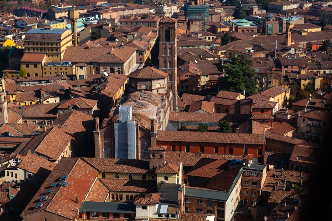 Domed Church from Above, Bologna, Italy