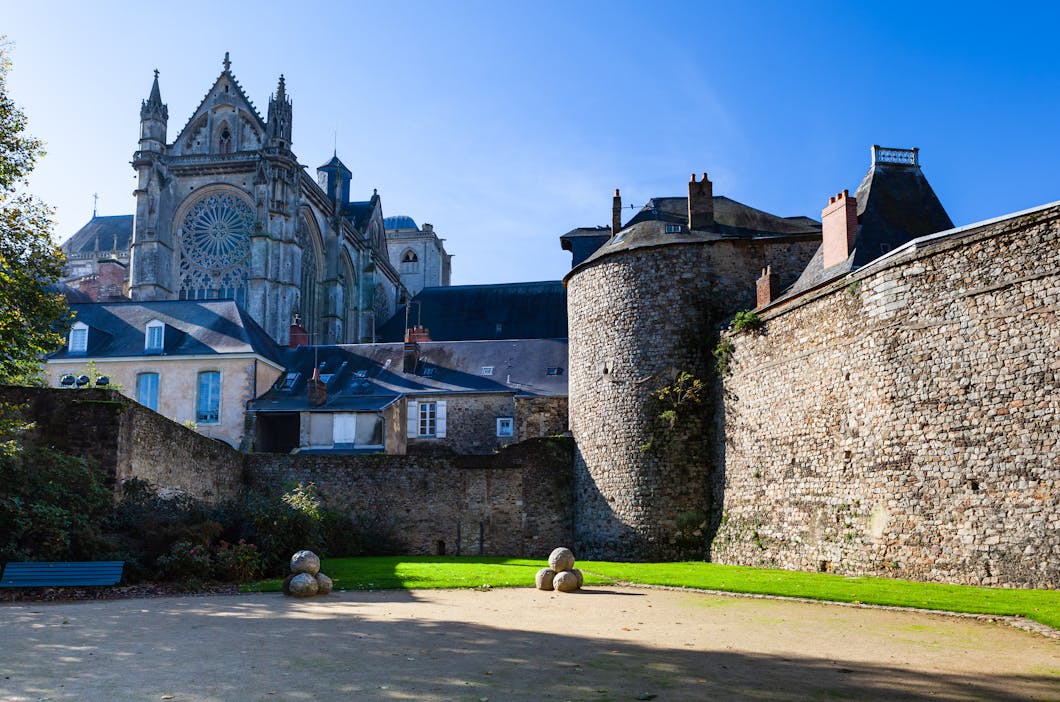 Medieval Bastion and Cathedral, Le Mans, France
