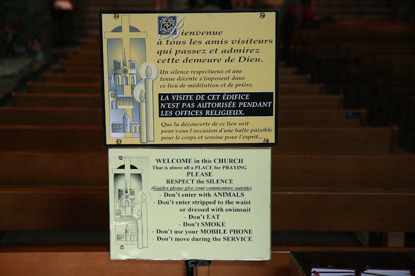 no toplessness in church