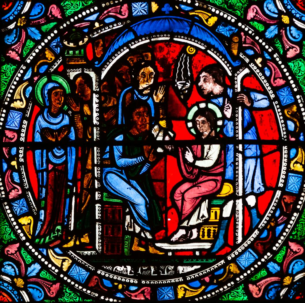 Window XV: 5: Christ Among the Doctors, Le Mans Cathedral, France