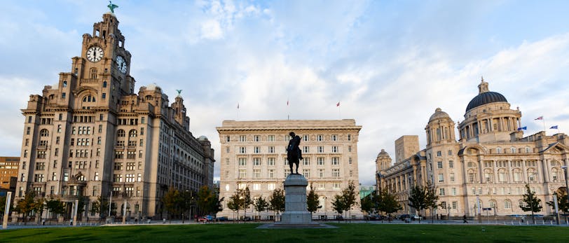 Three Graces Panorama, Liverpool, England