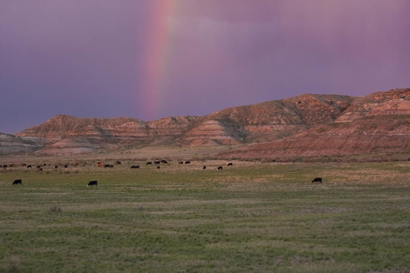 sunset rainbow