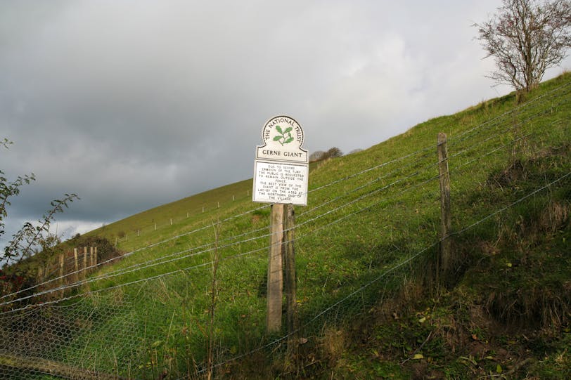 Sign for the Cerne Abbas Giant