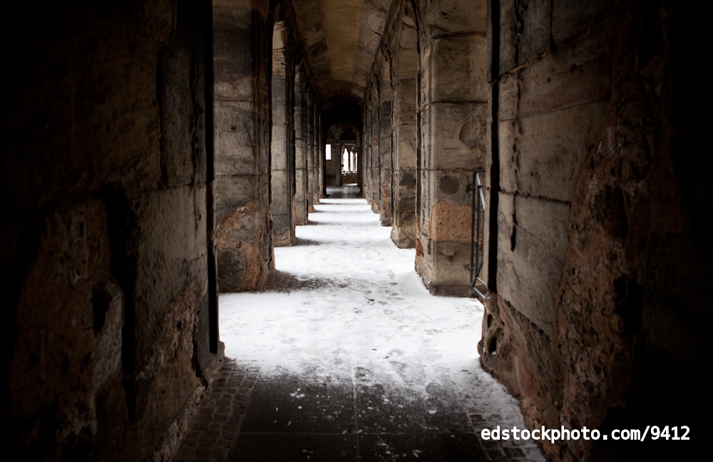Snowy Roman Walkway (Porta Nigra, Trier, Germany)