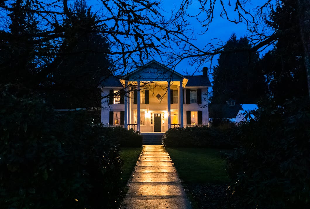 Joel Palmer House on a Rainy Evening, Dayton, Oregon