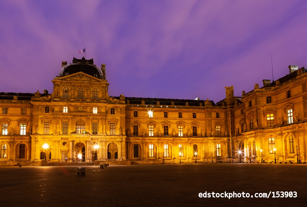 Blue Hour at the Sully Wing, Louvre Museum, Paris, France