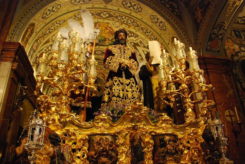 float with christ image, seville