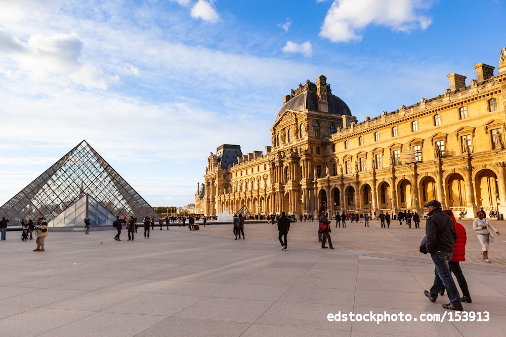 Louvre Museum and Pyramid, Paris, France
