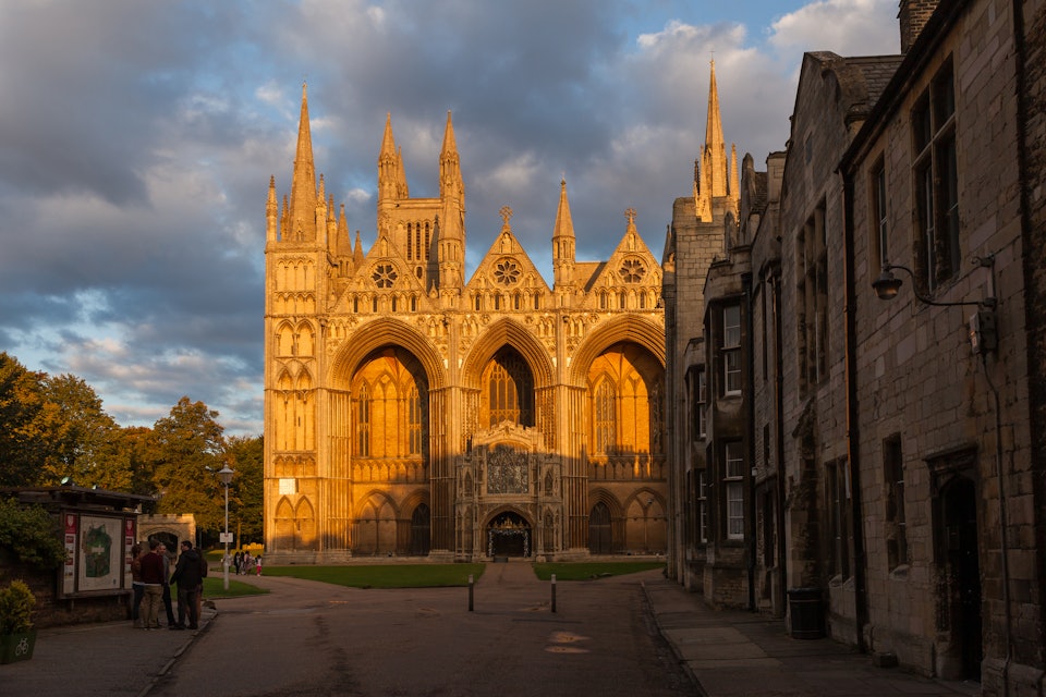 West Facade at Sunset - Peterborough Cathedral, England