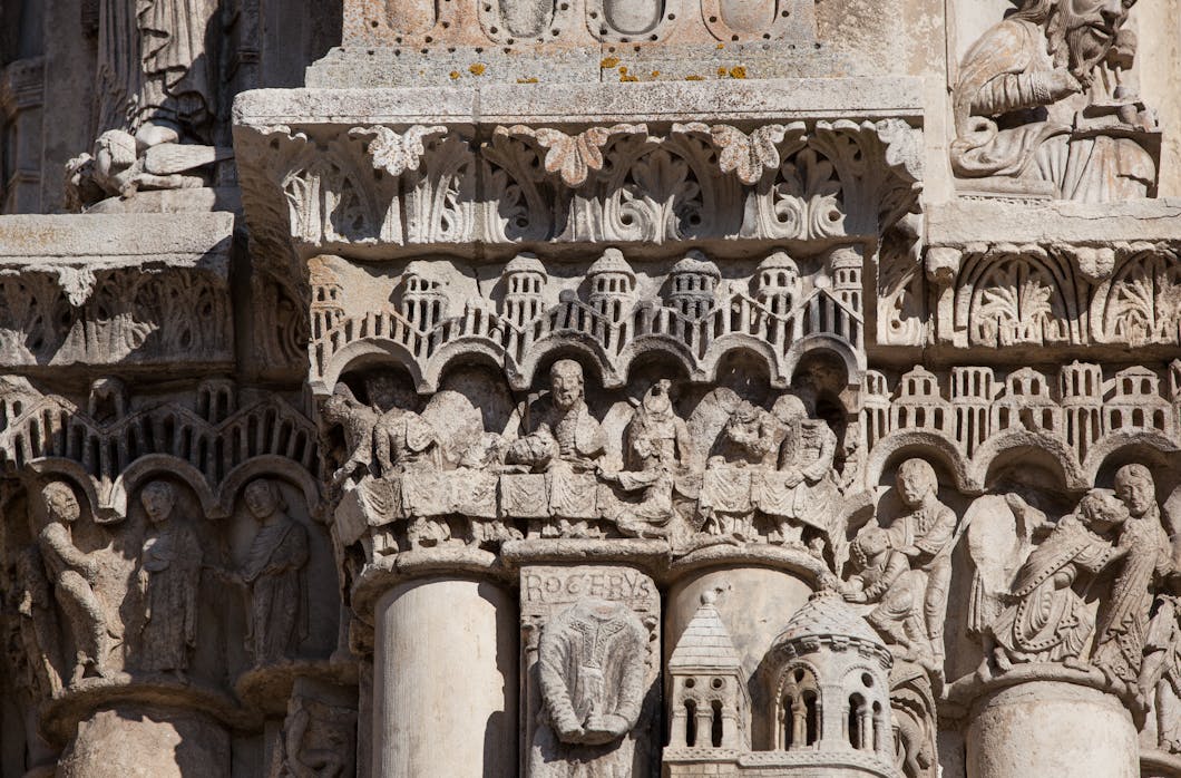 Royal Portal Frieze 28-30: Judas, Last Supper, Betrayal
