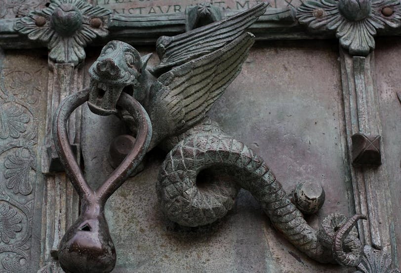 wyvern on bronze west door