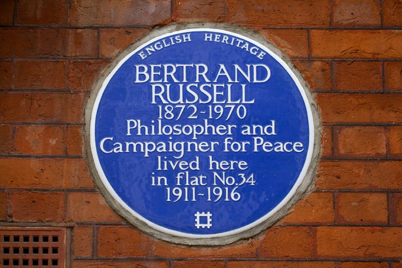 Blue Plaque at the Home of Bertrand Russell, London