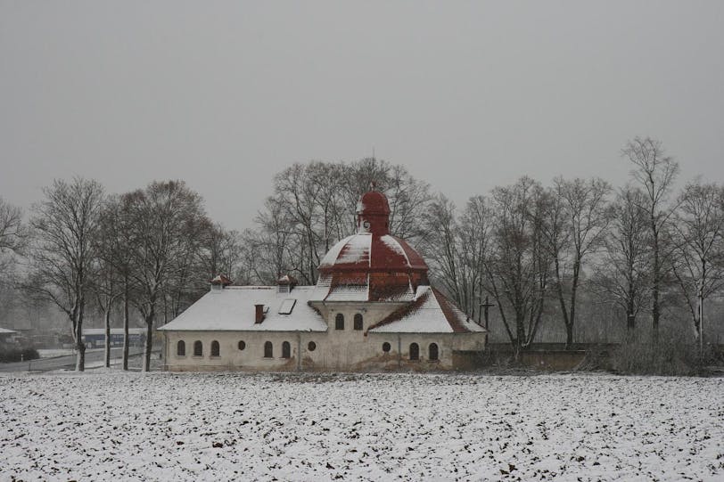 unusual church near holysov