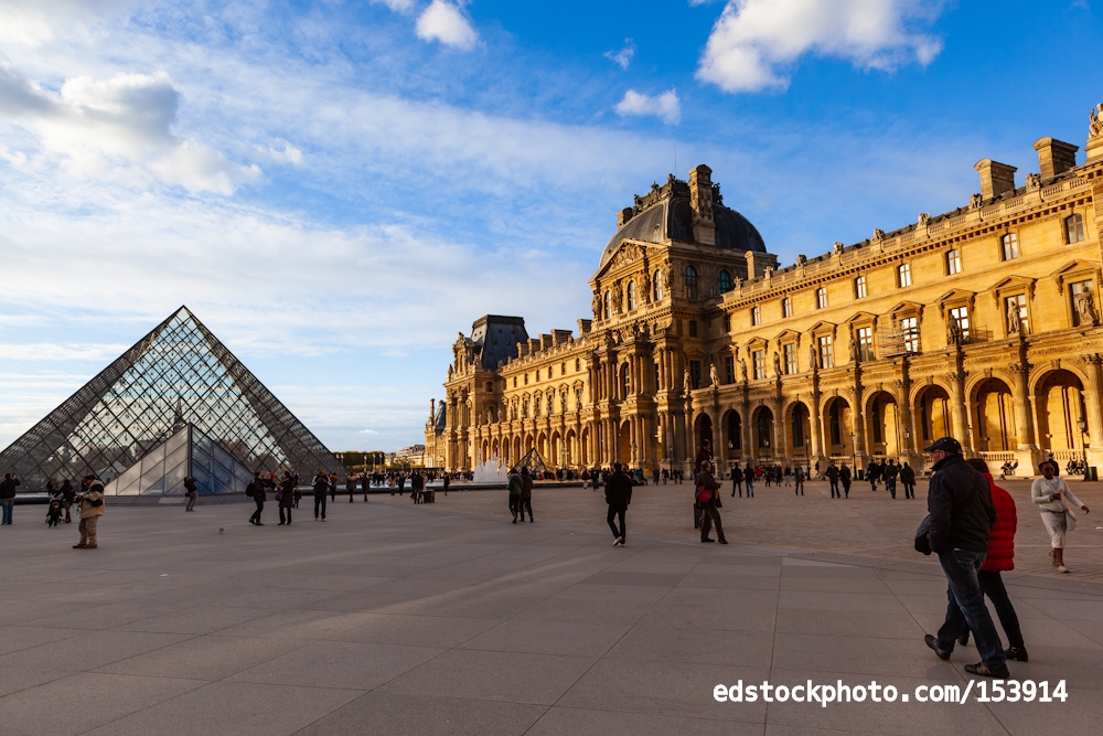 Louvre Museum and Pyramid, Paris, France
