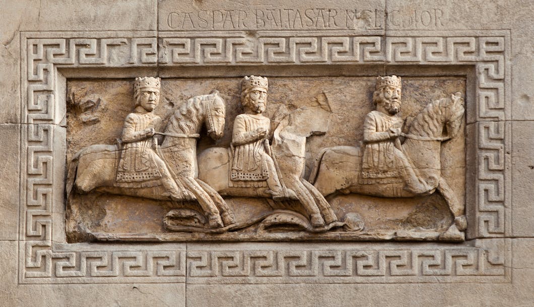 Left Tower Relief: Journey of the Magi