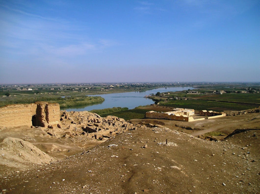 Euphrates and the dig house Dura Europos