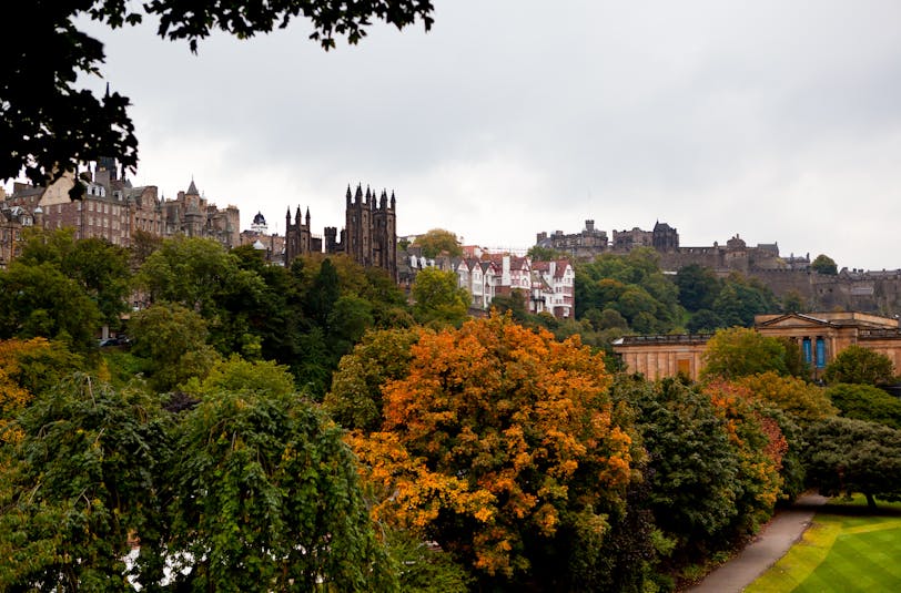 Old Town Edinburgh across the Gardens