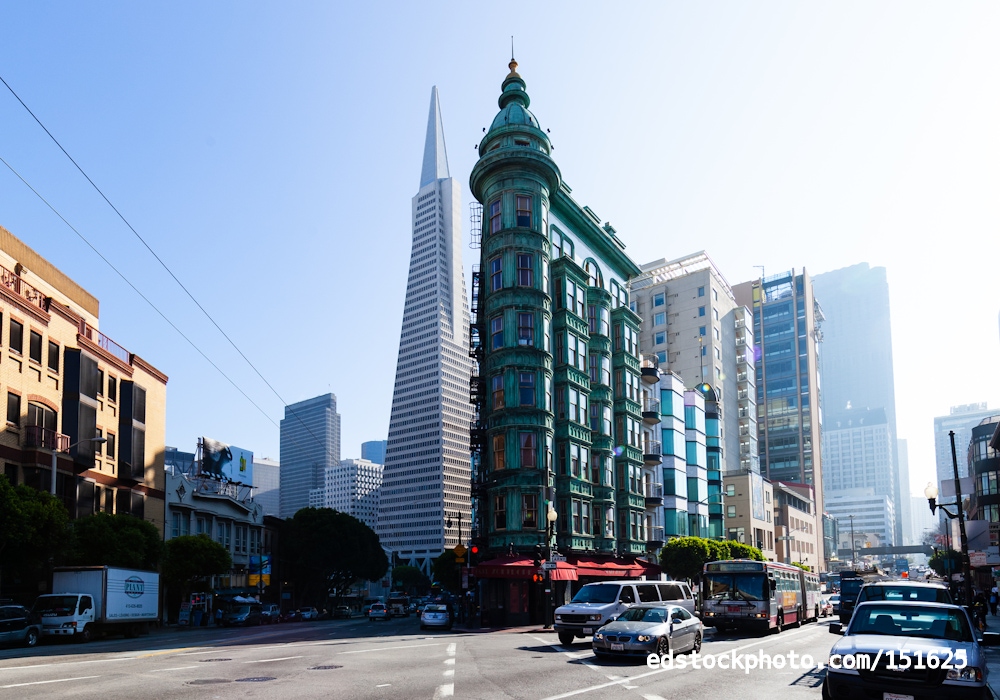 Sentinel Building and Transamerica Pyramid (San Francisco, Calif