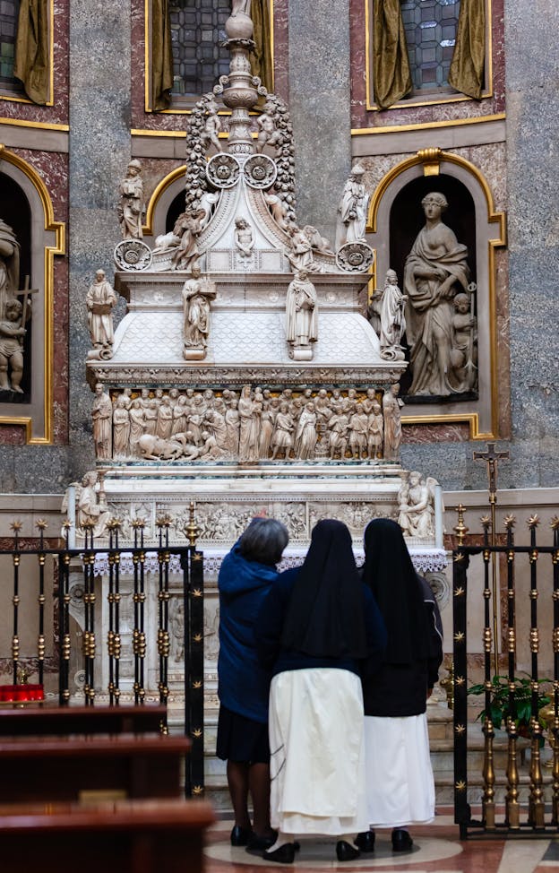Nuns at the Tomb of St. Dominic, Bologna, Italy