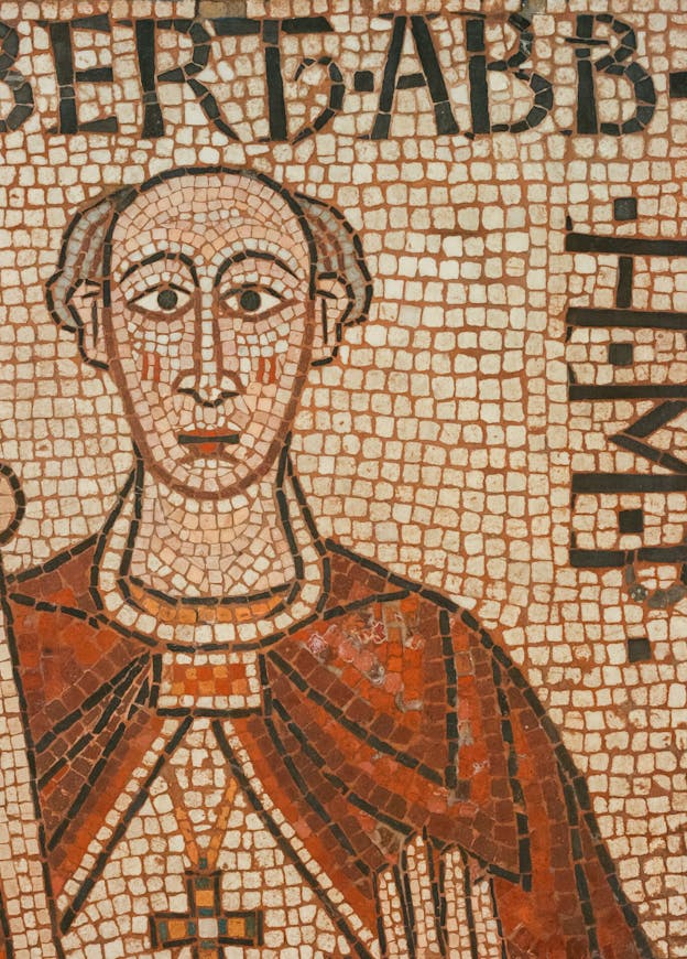 Detail, Grave Mosaic of Abbot Gilbert, Rheinisches Landesmuseum