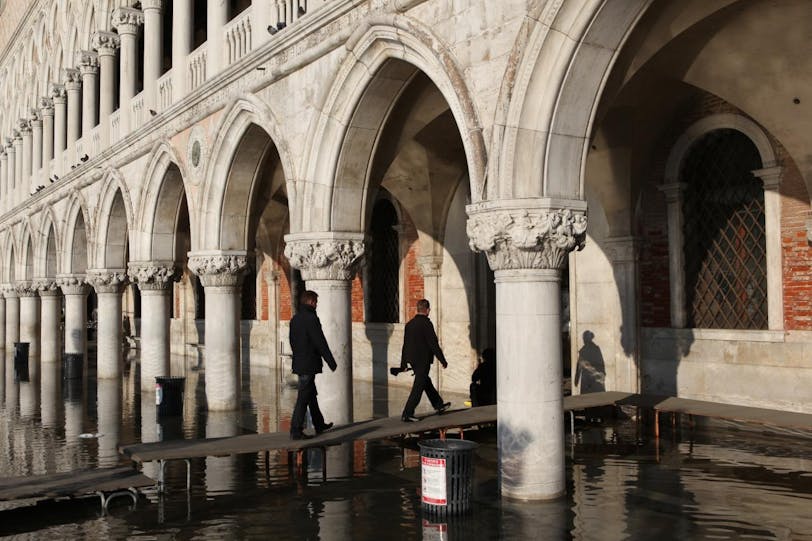 Doge's Palace during Aqua Alta (High Water)