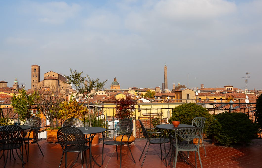 Terrace Views, Hotel Touring, Bologna, Italy