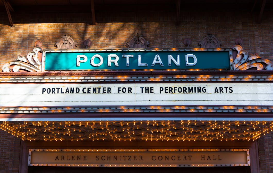 Marquee of Arlene Schnitzer Concert Hall - Portland, Oregon