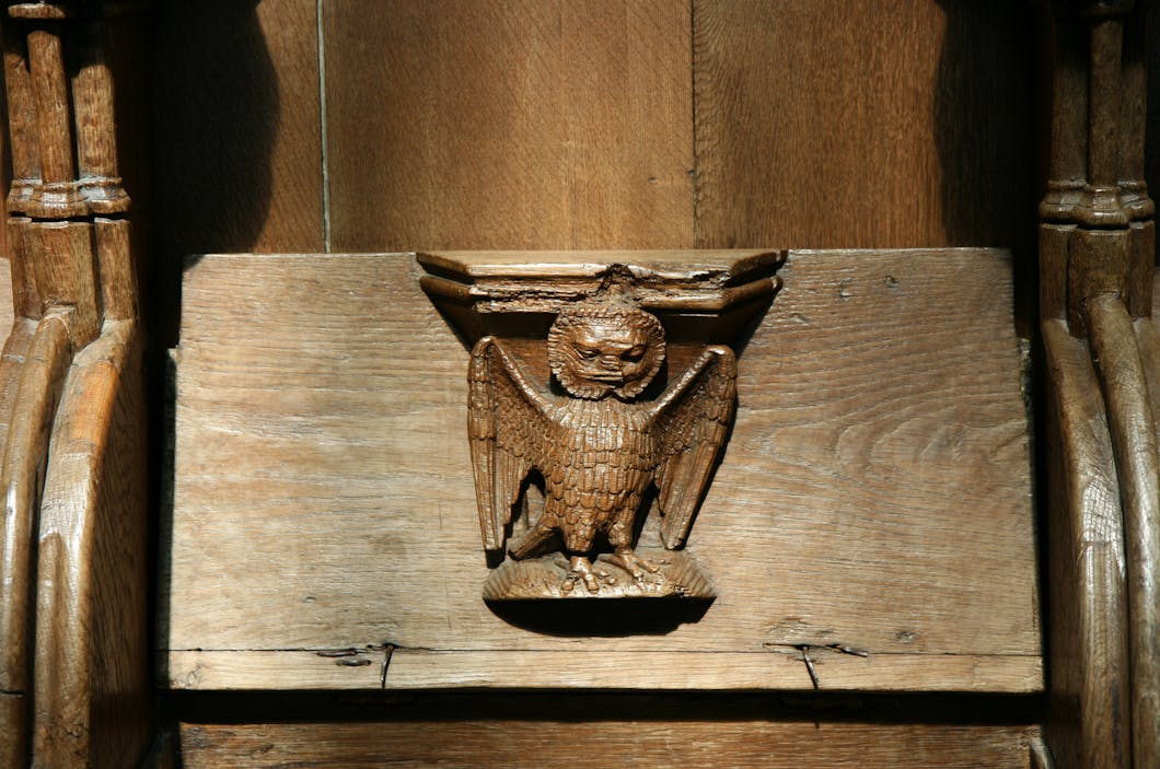 Owl Misericord, Oude Kerk, Amsterdam, Netherlands