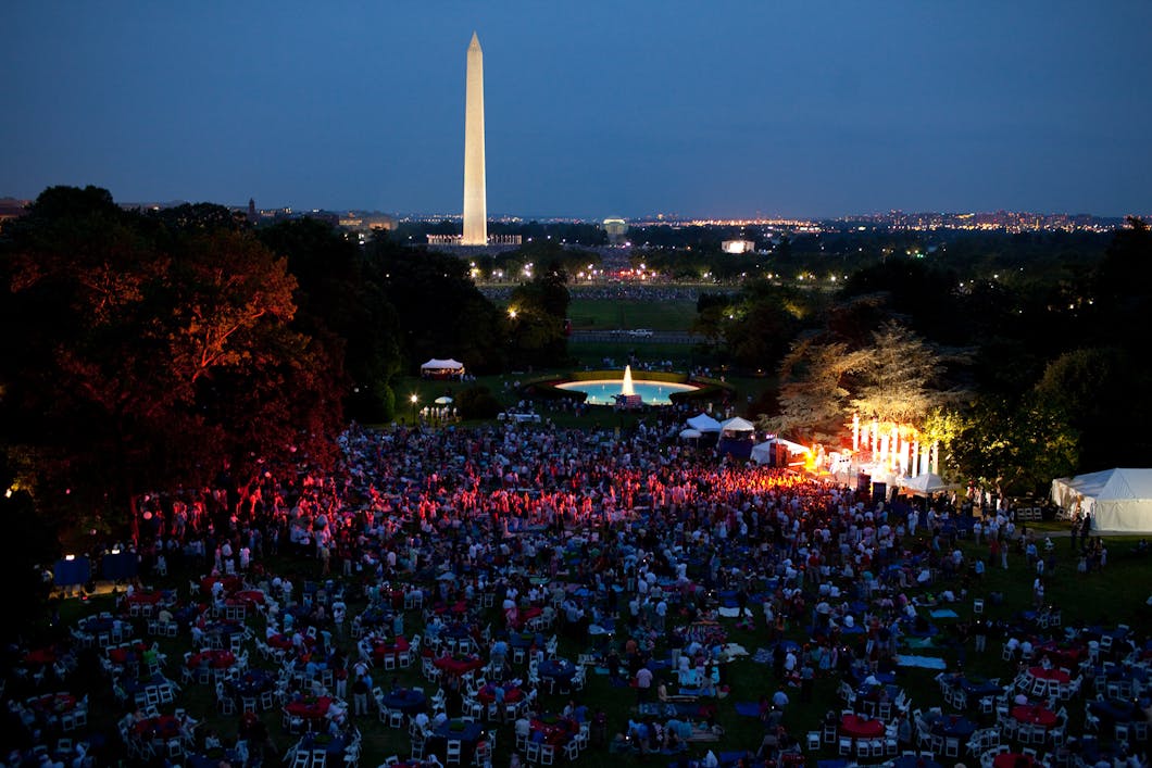 South Lawn and Washington Monument by Night