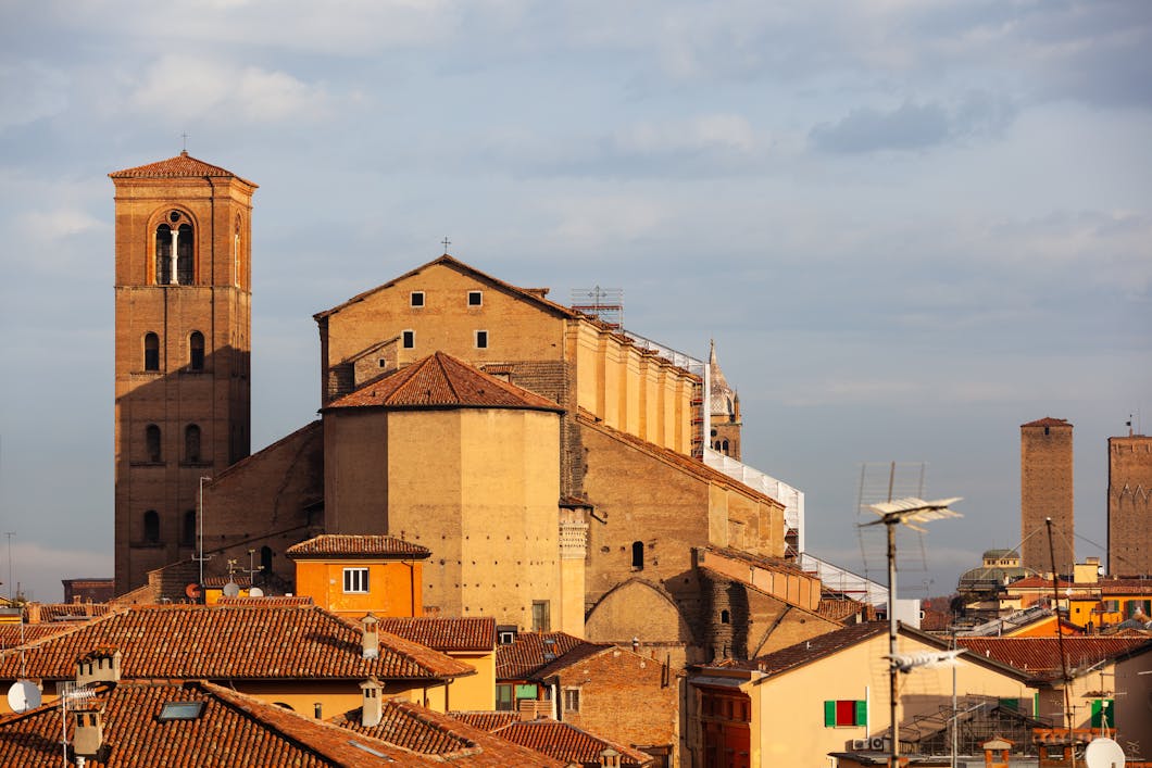 San Petronio Across the Rooftops, Bologna, Italy