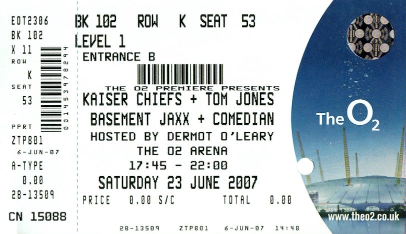 O2 premiere ticket