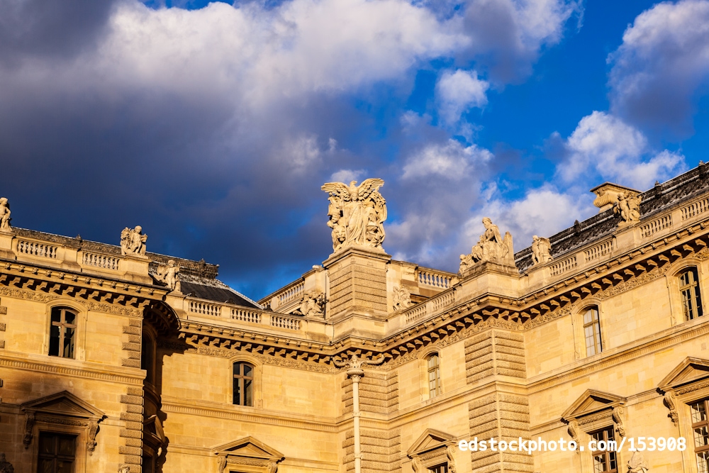 Exterior Detail, Pavilion Colbert, Louvre Museum, Paris, France