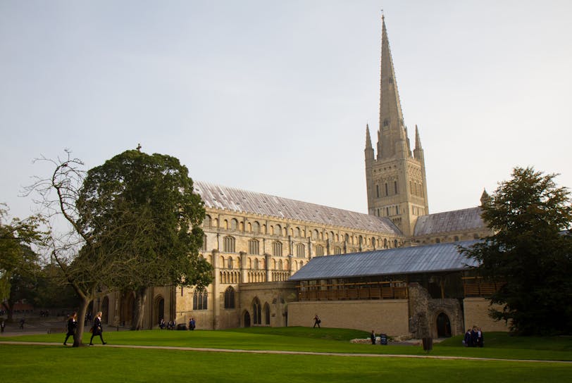 View from Southwest, Norwich Cathedral, England