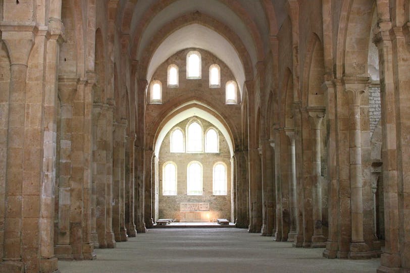 church nave, looking east