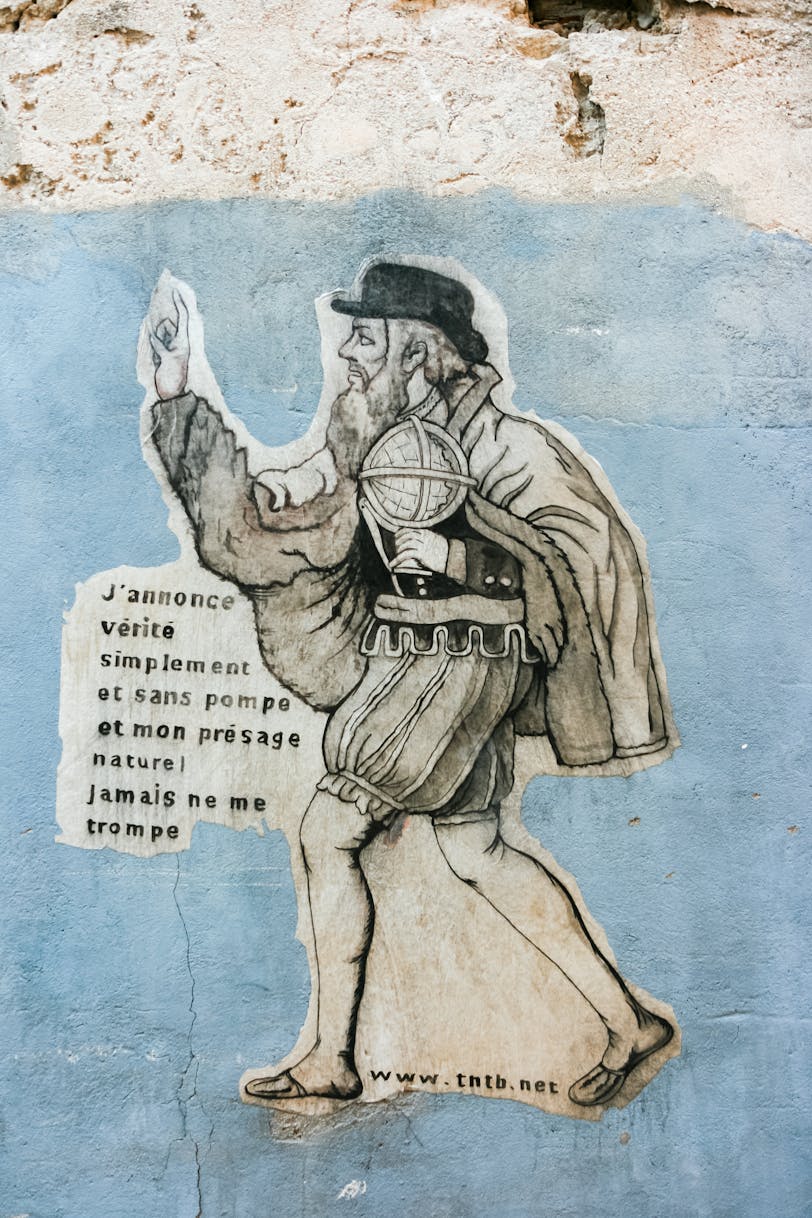 Nostradamus Birthplace Mural, St-Remy-de-Provence, France
