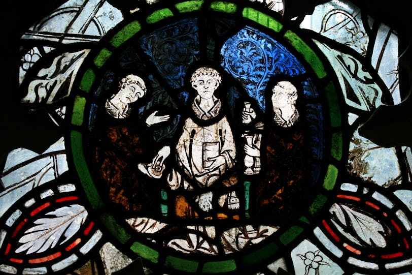 Sedilia Window: Monks
