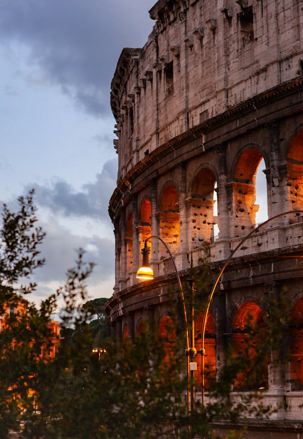 Colosseum at Dusk with Lamp