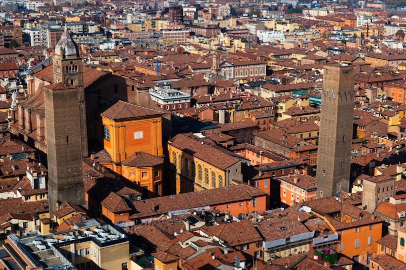 Towers and Cathedral, Bologna, Italy