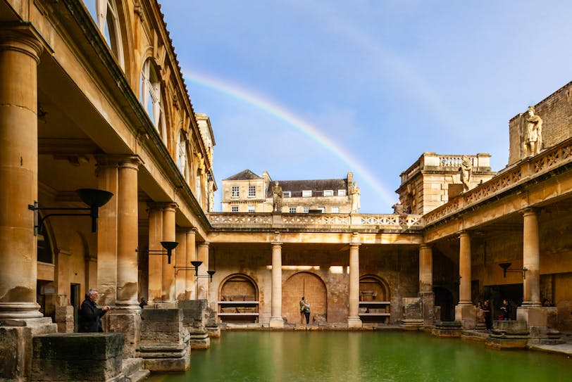 Rainbow at the Roman Baths, Bath, England
