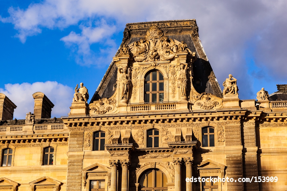 Exterior Detail, Richelieu Wing, Louvre Museum, Paris, France