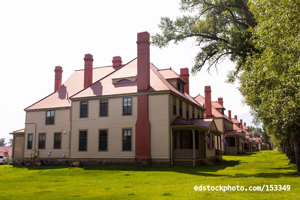 Officers Row with Elk (Fort Yellowstone, Wyoming)
