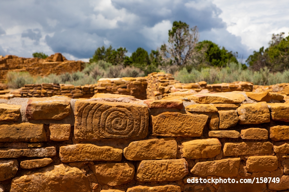 Spiral Stone at Pipe Shrine House (Mesa Verde NP, Colorado)