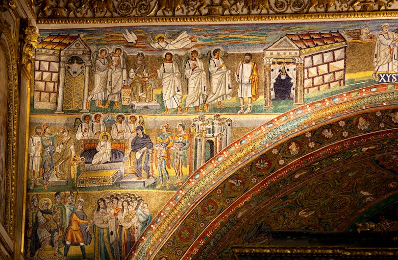 Triumphal Arch Mosaic, c. 435: Left Side