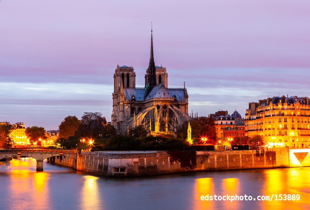 Notre-Dame on the Seine at Blue Hour, Paris, France