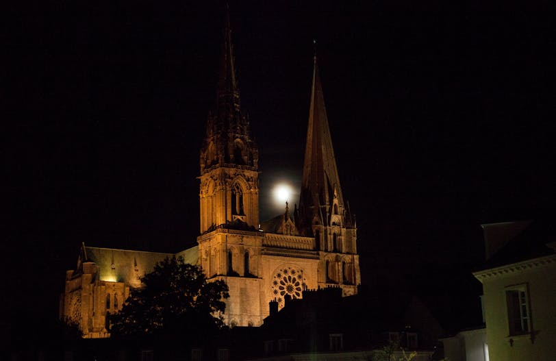 View from West with Full Moon